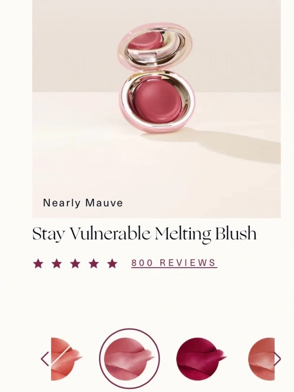 Rare Beauty Cream Blush Balm in Nearly Mauve